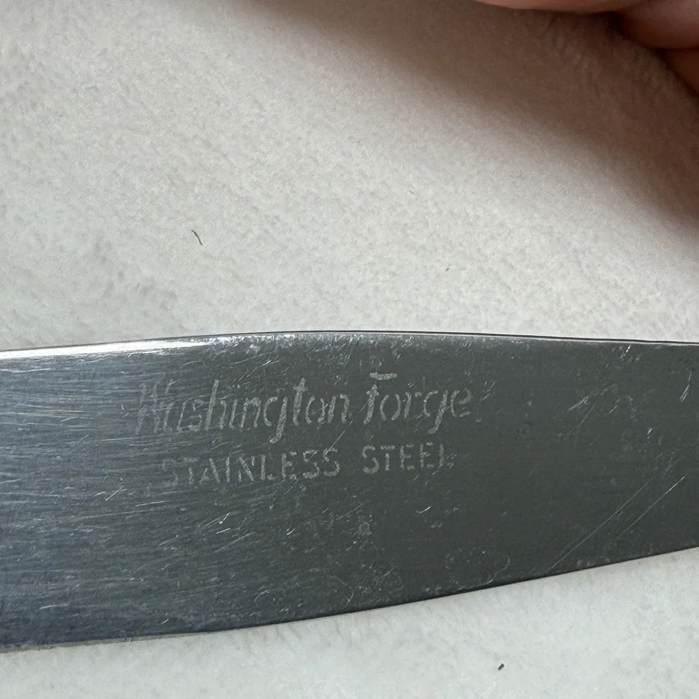 VTG Butterscotch Bakelite Handle Dinner Knives Stainless Steel Set of 4‎ MCM